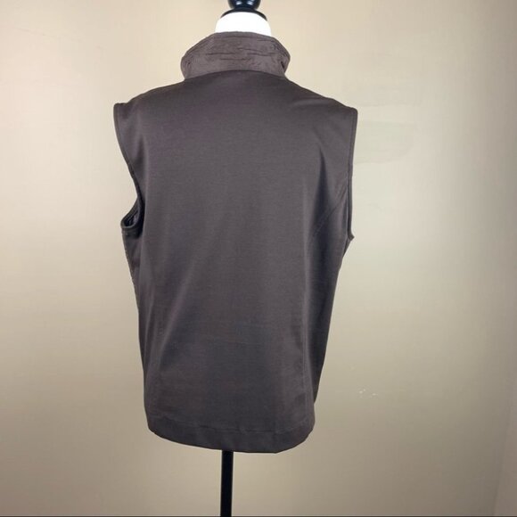 Alia Petite Collarless Brown  Floral Embroidered Vest - Picture 2 of 12